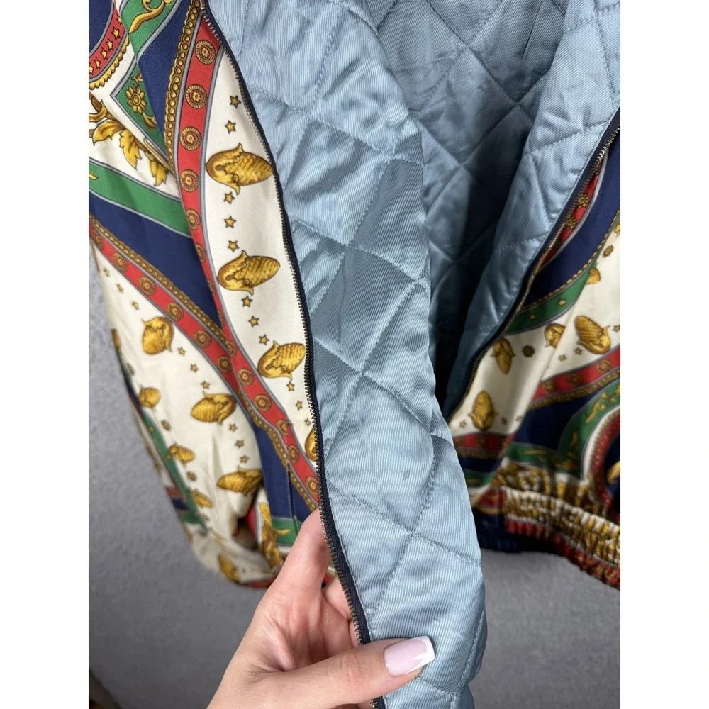 Gucci 100% Silk 'Mermaid' Blouson Jacket - Green/Ivory - SIZE 46 - RETAIL: $2800